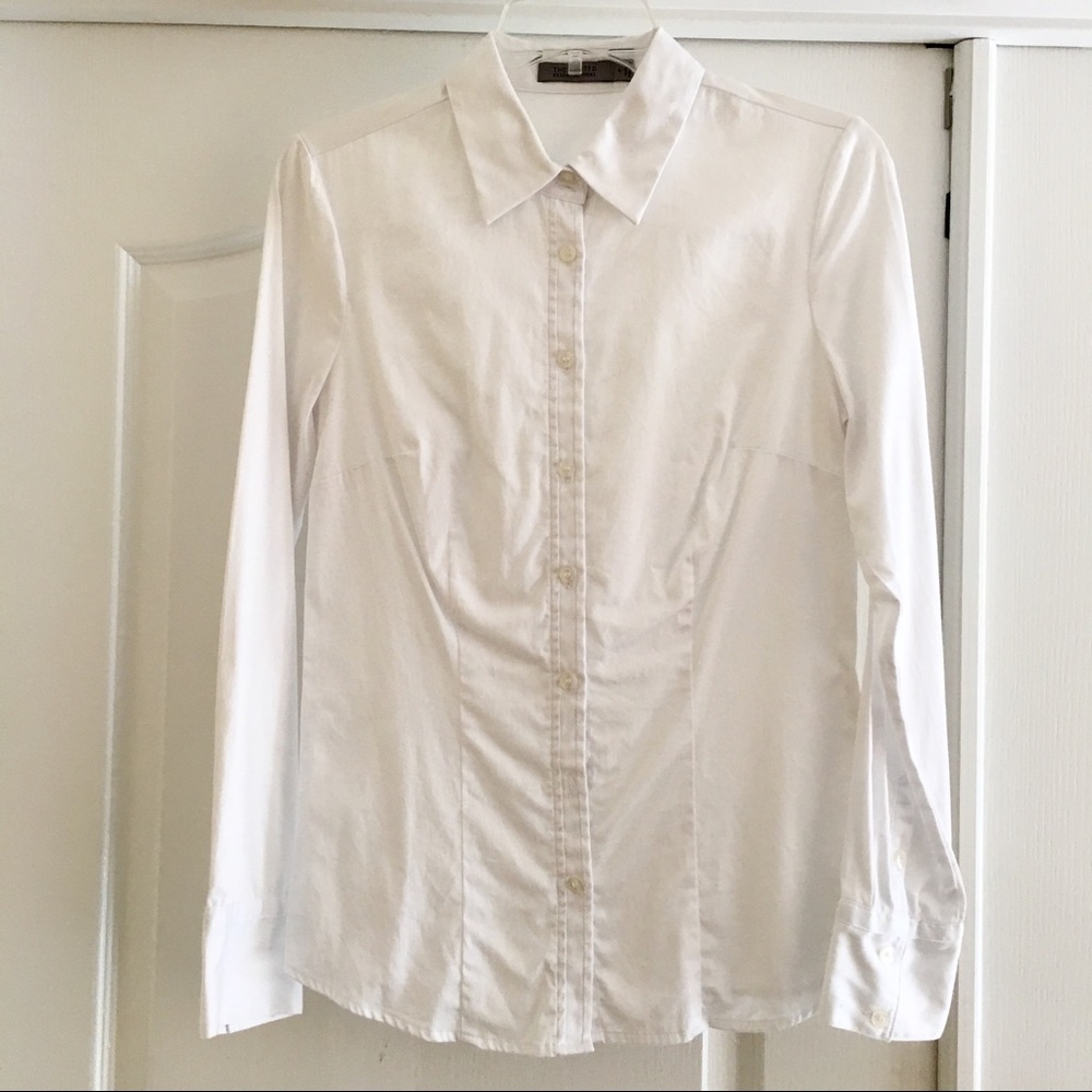 NWOT Basic White Button Down Dress Shirt